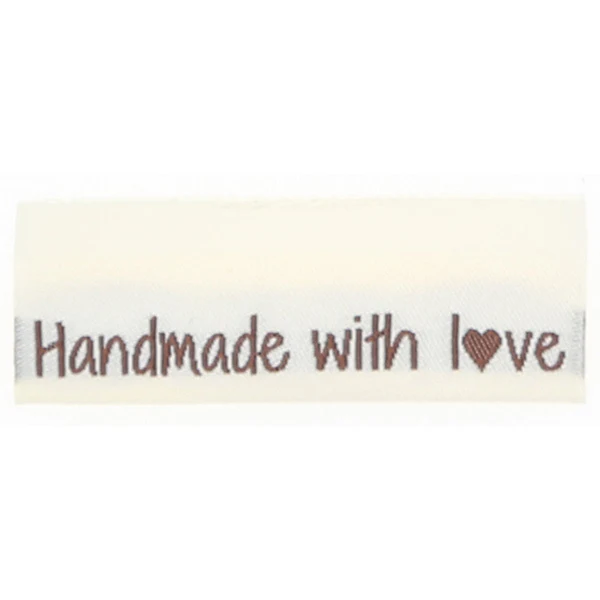 Go Handmade Etichetta Intrecciata, Doppia Faccia, 50 x 11,5 mm, 10 pezzi Handmade with love