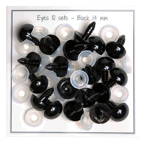 Go Handmade Sikkerhedsøjne Sort 14 mm (10 par)