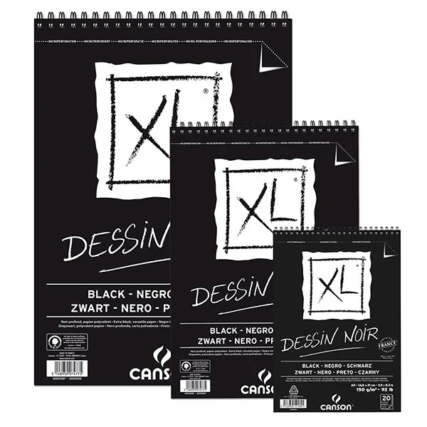 XL Dessin Noir Skitsepapirsblok A4 - 40 ark