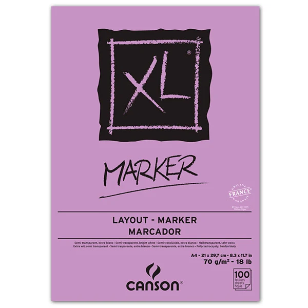 XL Marker Skitsepapirsblok A4 - 100 ark