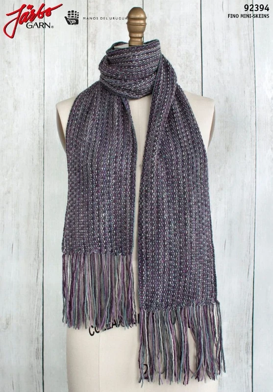 92394 Sciarpa viola con frange