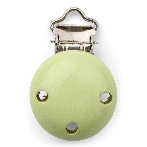 HobbyArts Clip Portaciuccio in Legno, rotonda, 1 pz. Verde