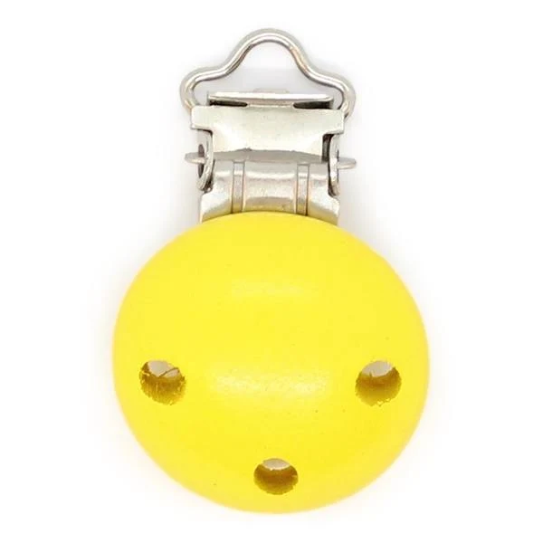 HobbyArts Clip Portaciuccio in Legno, rotonda, 1 pz. Giallo