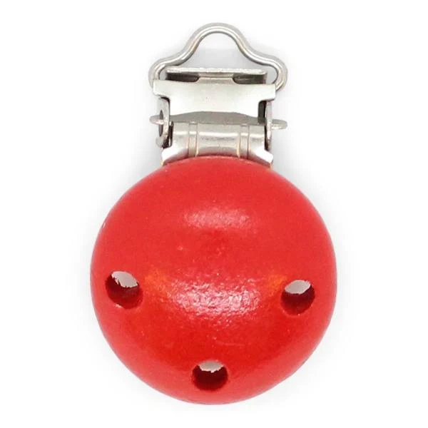 HobbyArts Clip Portaciuccio in Legno, rotonda, 1 pz. Rosso