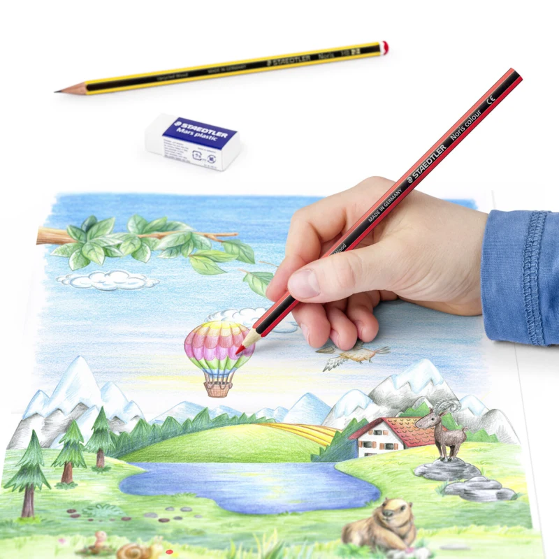 STAEDTLER Noris Club Matite colorate + Matita e gomma, 12 + 2 pezzi – Applicazione