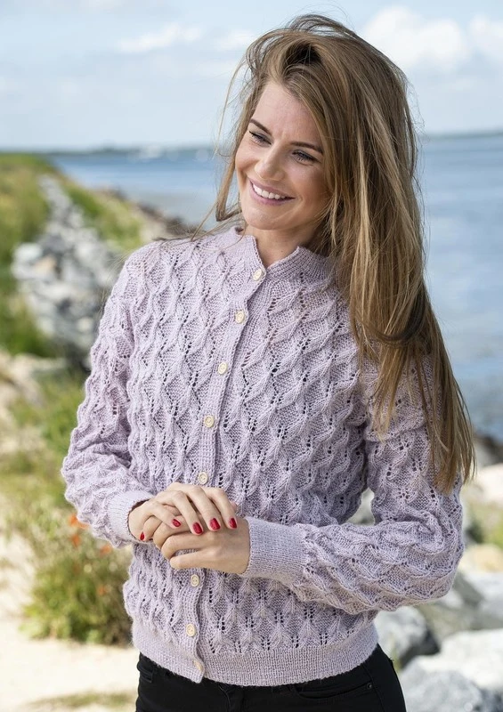 Cardigan con motivo a buchi