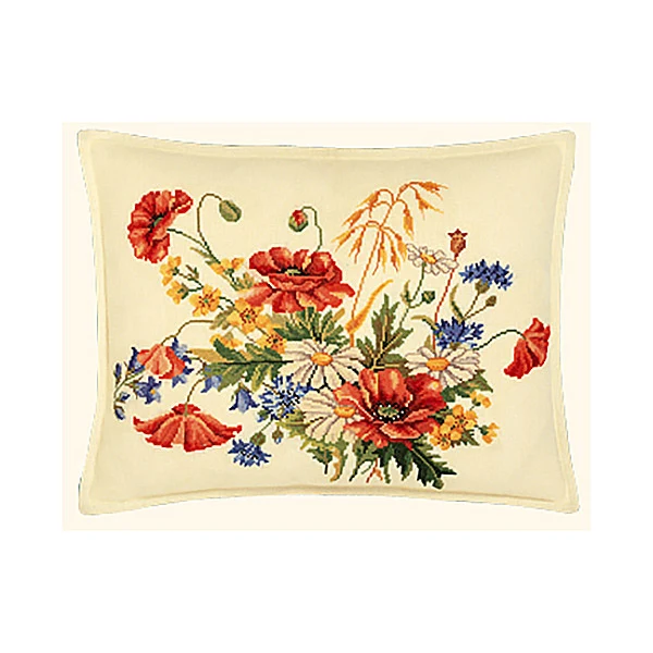 Broderikit Pude Kornblomst