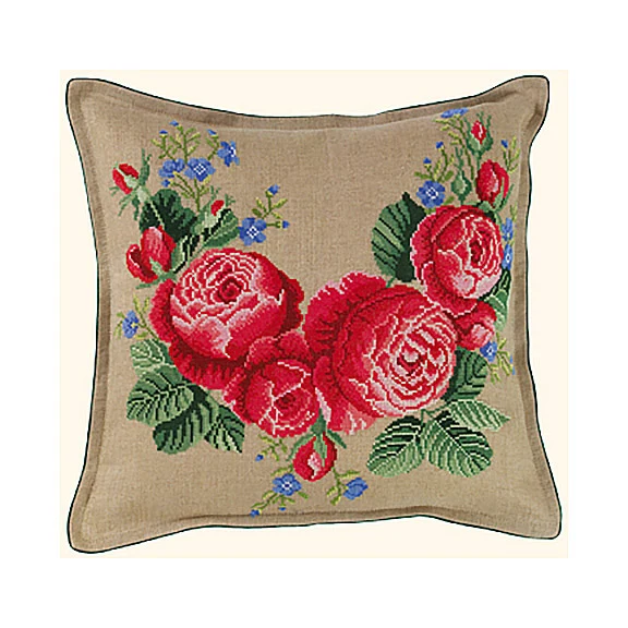 Broderikit Pude Roser