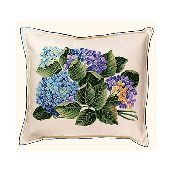 Broderikit Pude Hortensie