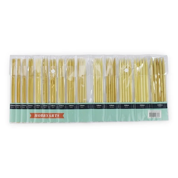 HobbyArts Strømpepindesæt Lys bambus 20  cm