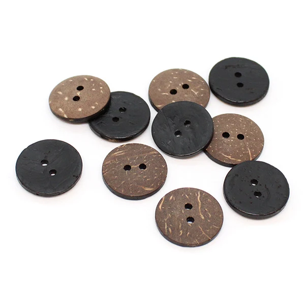 HobbyArts Bottoni Colorati in Cocco, Nero, 20 mm, 10 pz