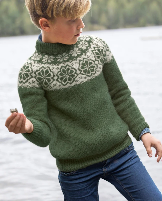 DG406-09 Q-Symre Maglione per bambini verde foresta
