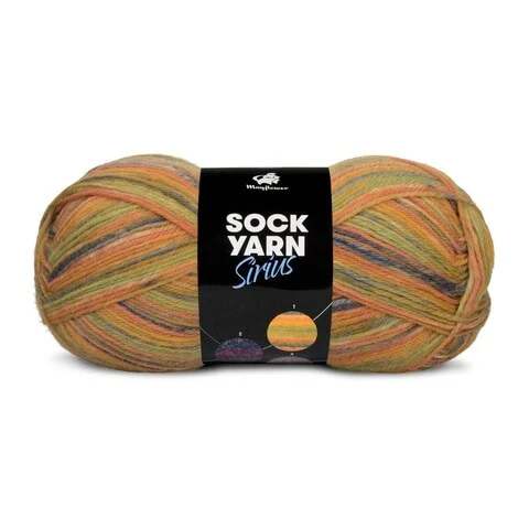 Mayflower Sock Yarn Universe Sirius 01 Verde/Verde scuro/Curry/Ruggine