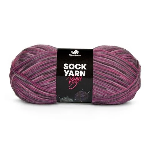 Mayflower Sock Yarn Universe Vega 06 Grigio chiaro/Rosa chiaro/Rosa/Grigio scuro