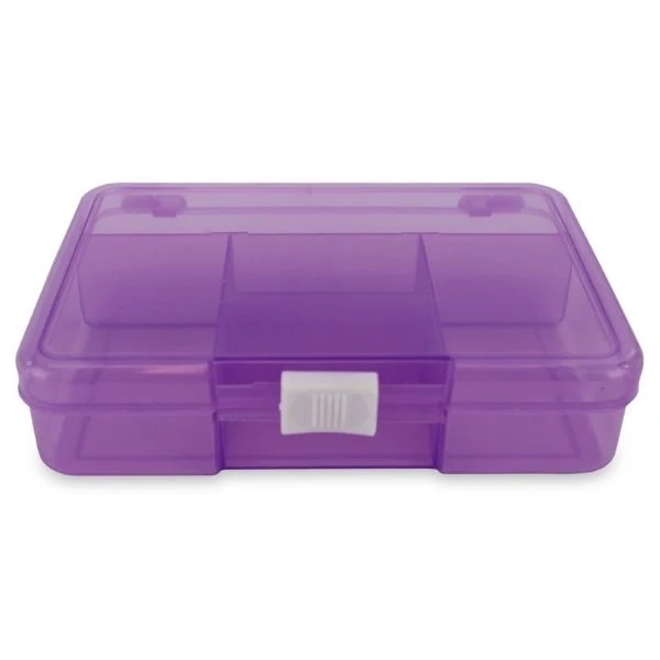 Plastboks med låg Lilla 14,5 x 10 cm, 5 rum