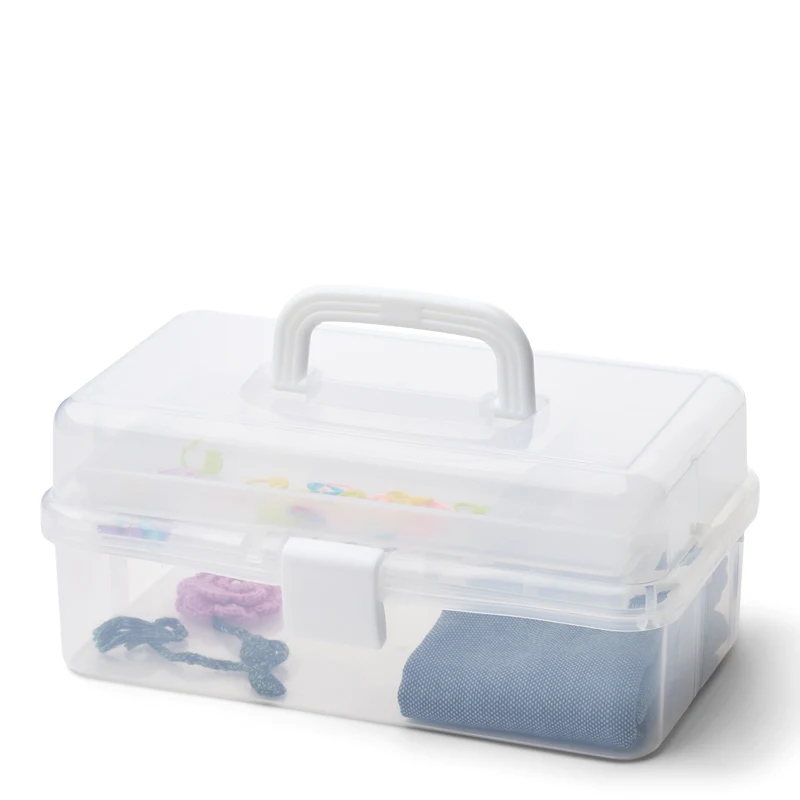 Scatola in plastica con coperchio Trasparente 30,5 x 16,5 cm, 10 scomparti
