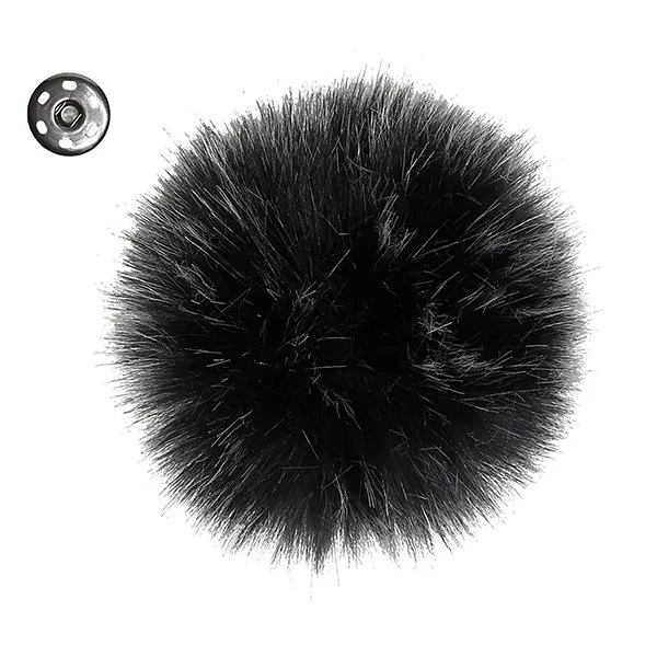 Go Handmade Pompon m. trykknap, 10 cm 17272 Mørkegrå