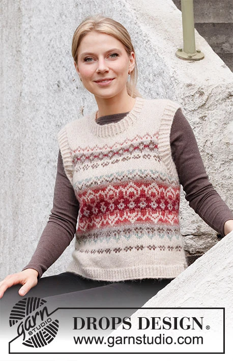 217-2 Mistletoe Muse Vest by DROPS Design