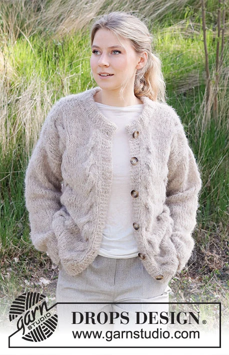 215-19 Swirling Smoke Jacket by DROPS Design