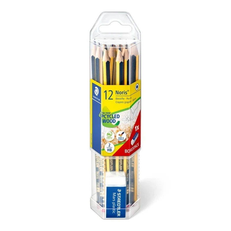 STAEDTLER Noris Matite e gomme, 12 + 1 pz