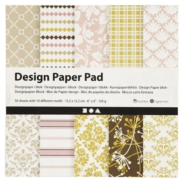 Designpapir i blok Basic Grøn