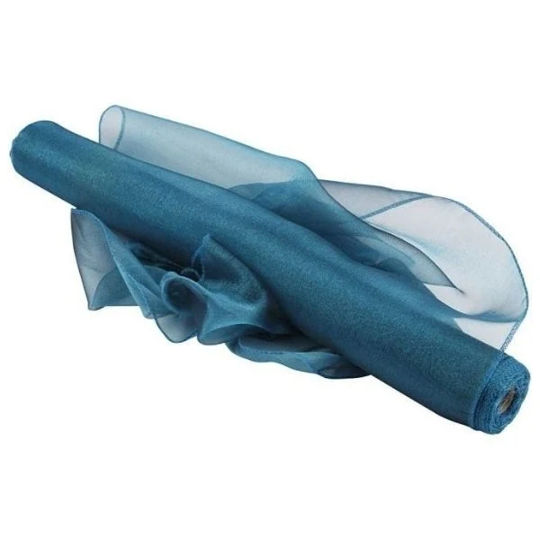 Nylon Organza stof, 10 m Blank Turkis