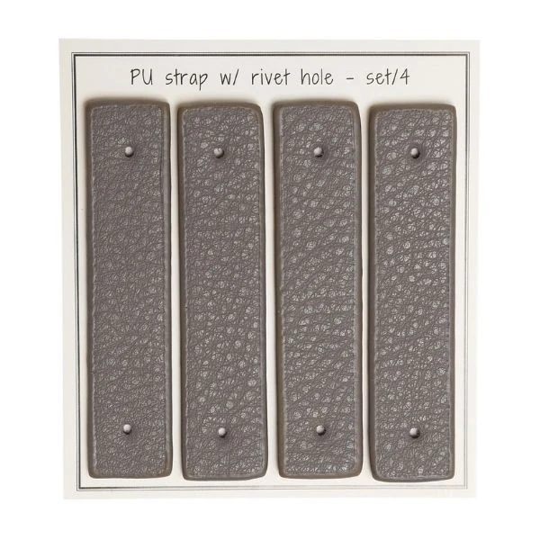 Go Handmade Remme til nitter, 8,5 x 1,8 cm, 4 stk Grå