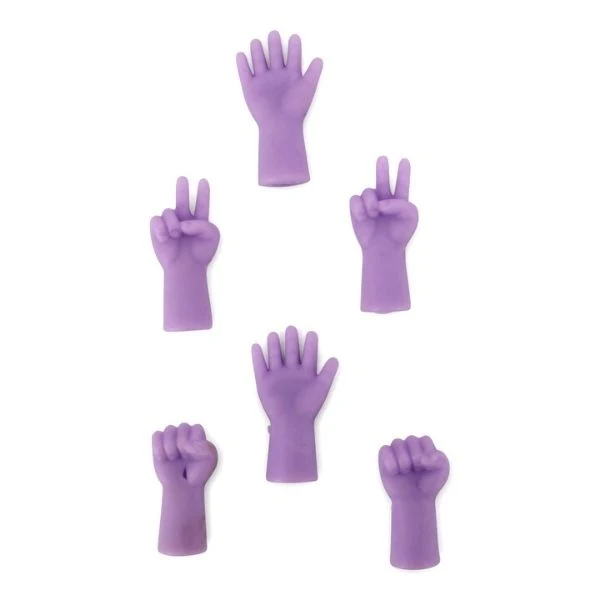 HobbyArts Silikone Pindebeskytter Hænder 6 stk lilla