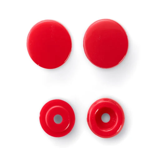 Prym Bottoni a Pressione in Plastica, 30 pz Rosso