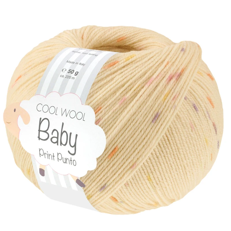 Lana Grossa Cool Wool Baby 375 Giallo pallido/Giallo/Arancione/Lilla/Rosa