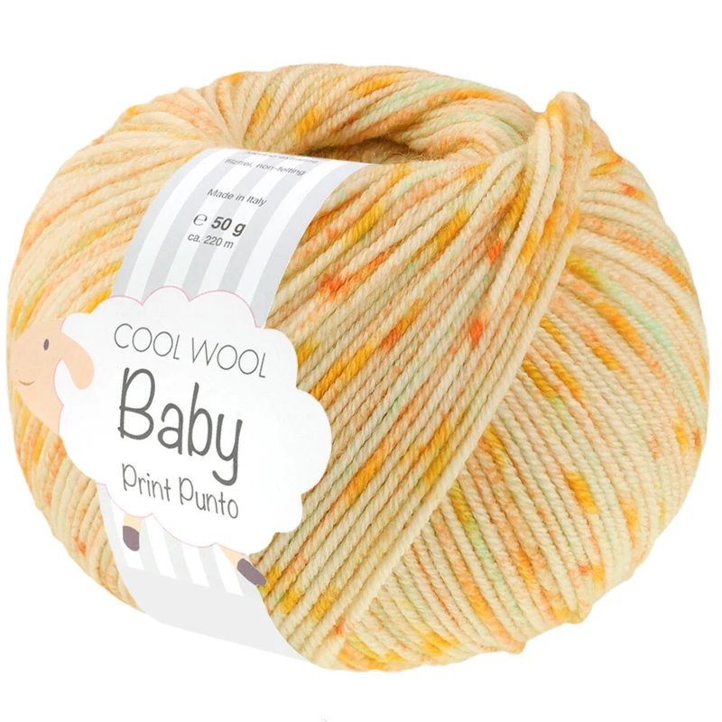 Lana Grossa Cool Wool Baby 374 Giallo agrume/Giallo/Turchese/Verde maggio
