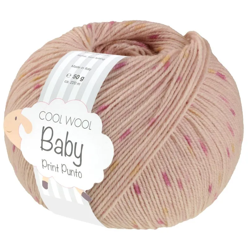 Lana Grossa Cool Wool Baby 370 Beige rosa/Rosa/Giallo