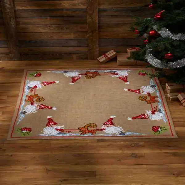 Kit da Ricamo di Natale ricamato Babbo Natale con cervo