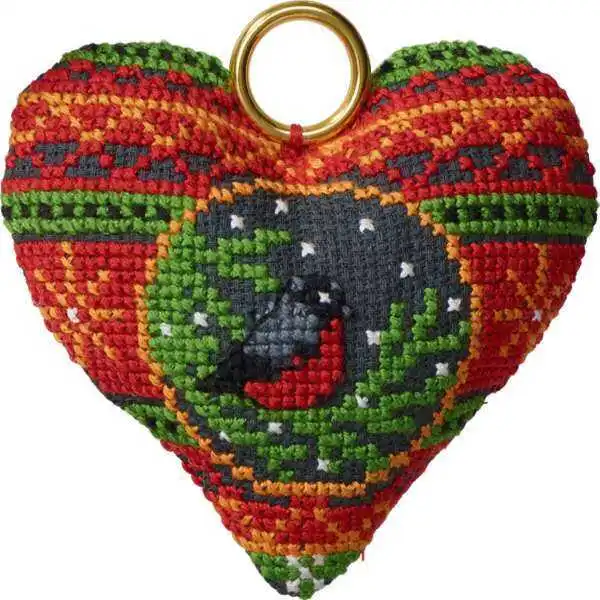 Kit da ricamo Uccello appeso di Natale nel cuore