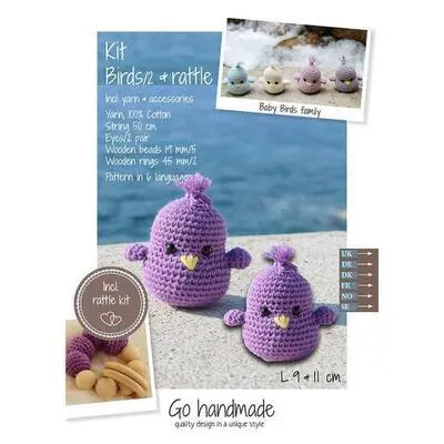 Go Handmade - Kit uncinetto uccellini e sonaglio