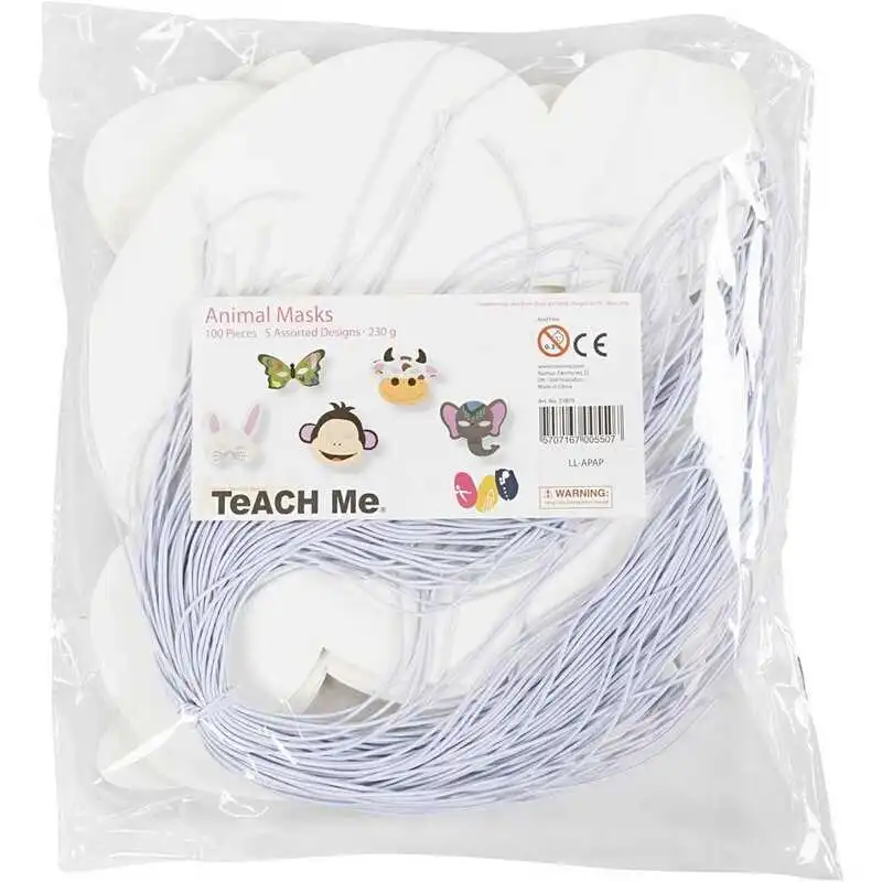 Maschere, animali, Bianco 100 pz