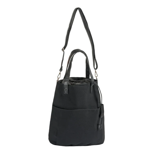 Borsa in filato con tracolla, nera
