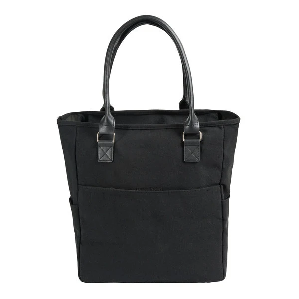 Borsa a tracolla con tasca con cerniera, nera