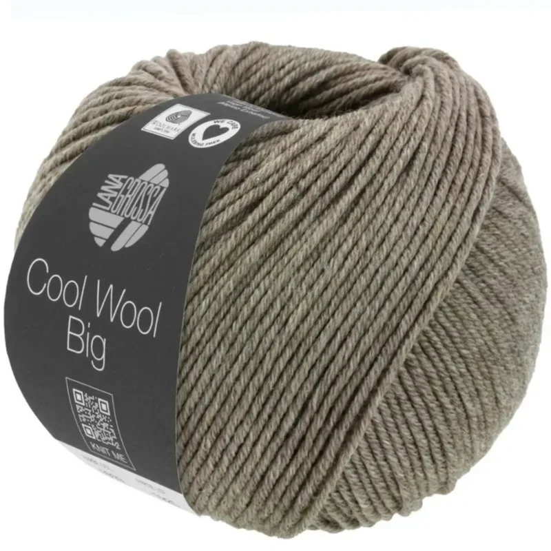 Lana Grossa Cool Wool Big 1621 Marrone grigio melange