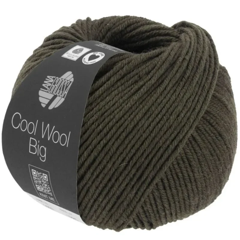 Lana Grossa Cool Wool Big 1629 Oliva scuro melange