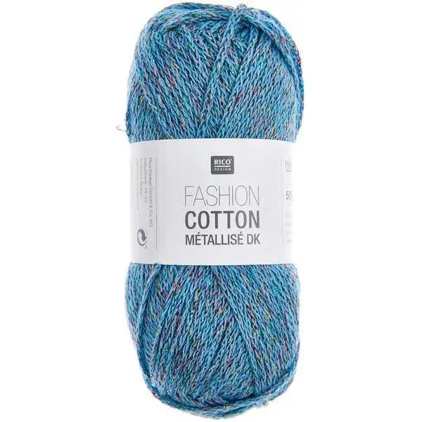 Rico Design Fashion Cotton Métallisé 028 Blu