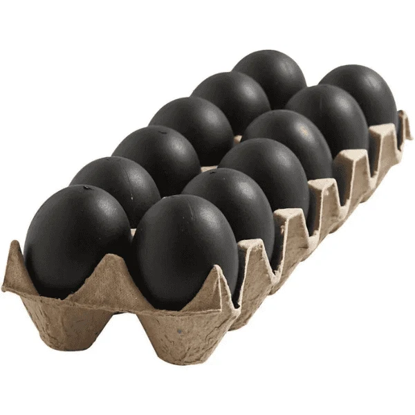 Uovo Nero Plastica 6 cm, 12 pz