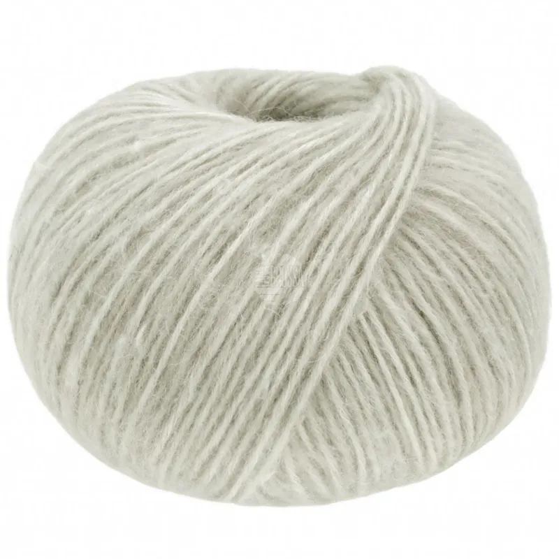 Lana Grossa Natural Alpaca Pelo 36 Bianco sporco/grigio chiaro
