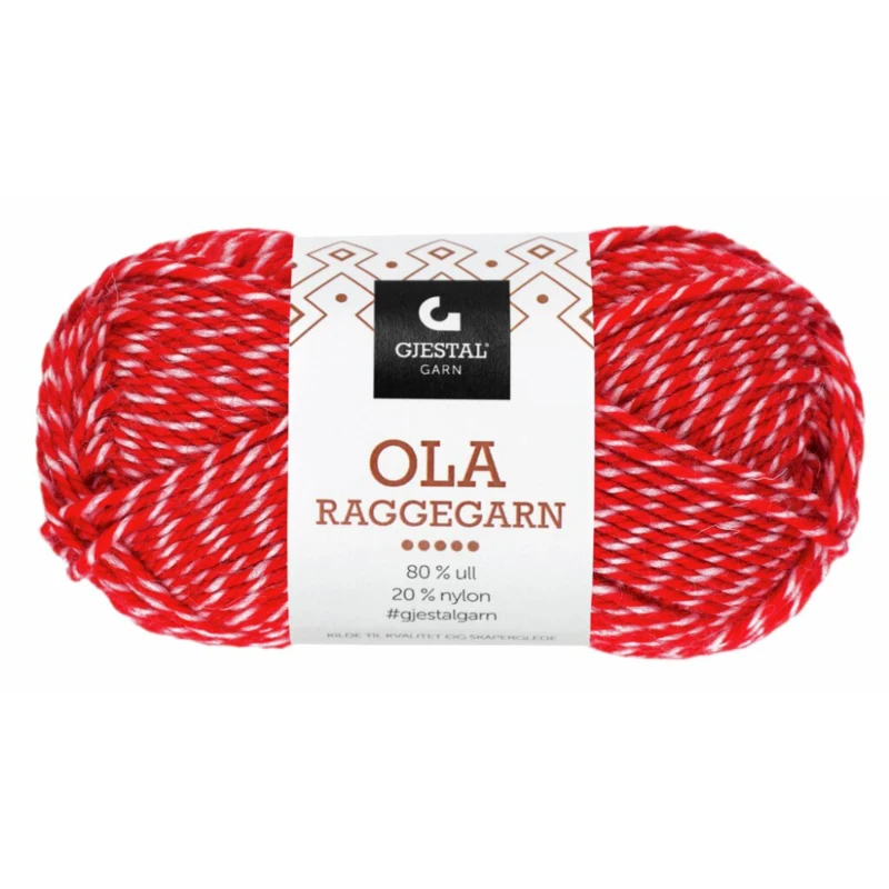 Gjestal Ola Raggegarn 709 Rosso/natura fresata