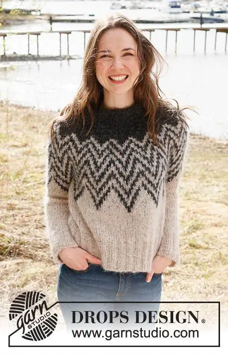 235-4 Inverted Peaks Sweater by DROPS Design