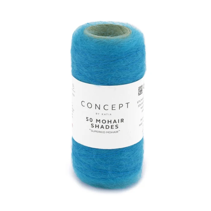 Katia 50 Mohair Shades 56 Blu ciano