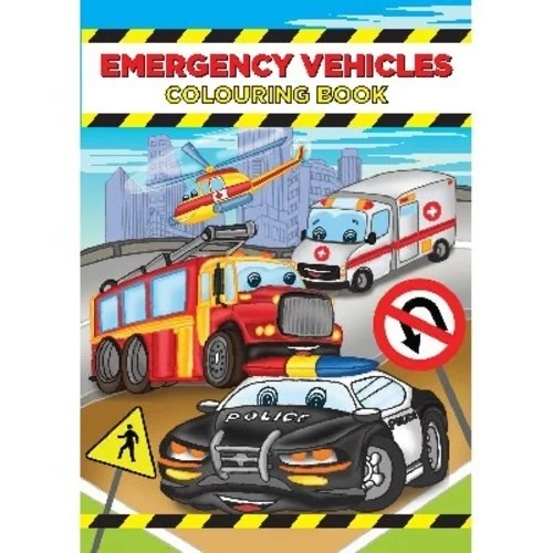 Libro da colorare A4 Veicoli di emergenza, 16 pagine