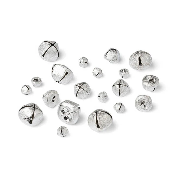 HobbyArts Campane, Mix di glitter argento, 20 pz.