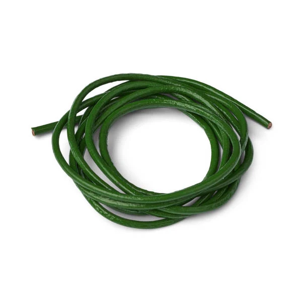 Cordoncino di cuoio rotondo HobbyArts, verde oliva