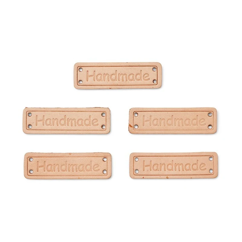 HobbyArts Etichette in Pelle, Handmade, Sabbia, 5 pezzi
